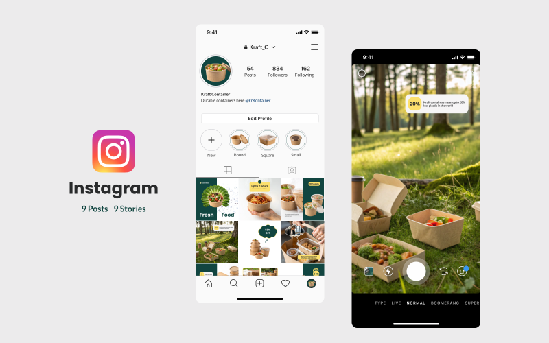 EcoCrafted — Minimale Instagram Social Media-sjabloon