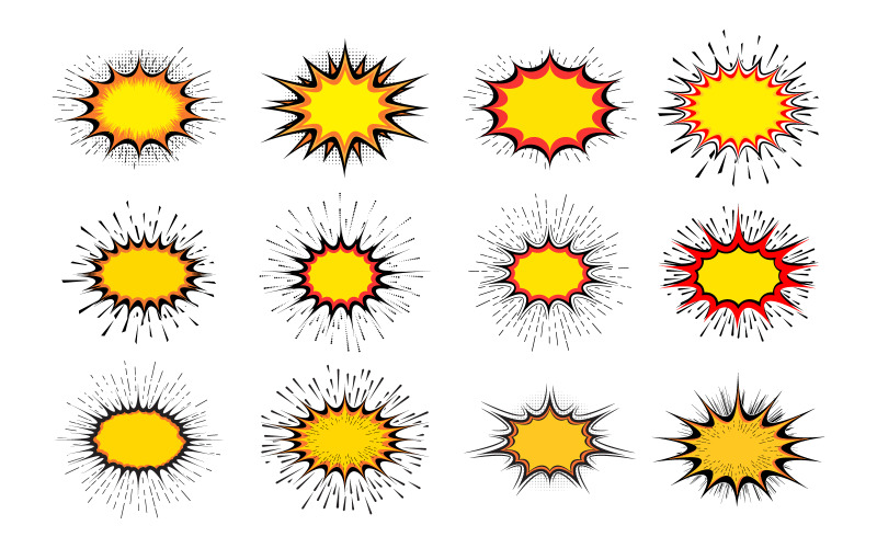 Explosión de cómic de arte pop aislado. Ilustración vectorial v.1