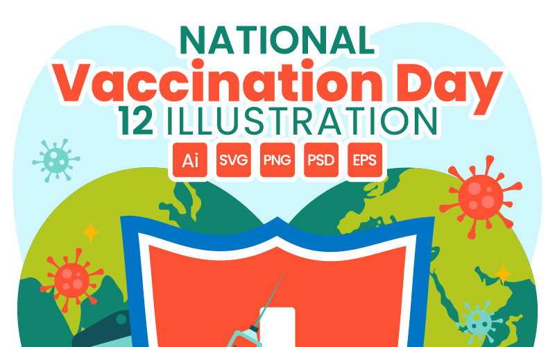 12 nationella vaccinationsdagen vektorillustration