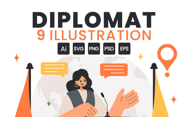 9. Ilustración de diplomático internacional