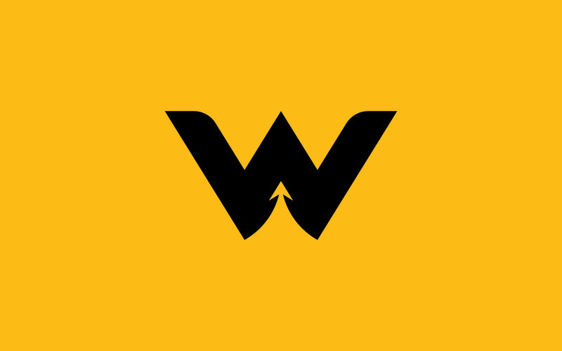 W 标志设计和模板。基于矢量字母的创意 W 图标首字母。5