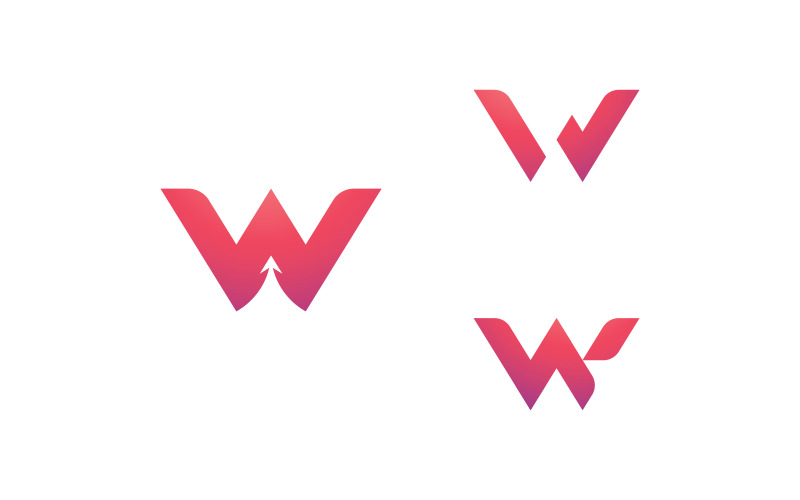 W Logotypdesign och mall. Kreativa W ikon initialer baserade Bokstäver i vektor. 16