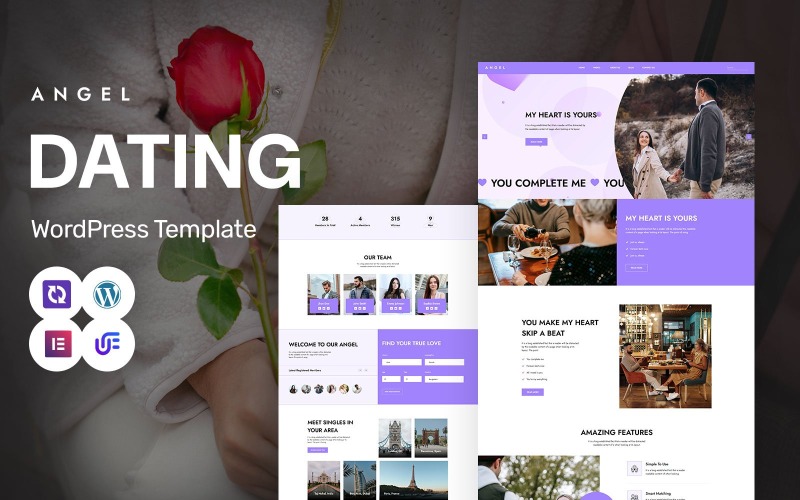 Angel - Platforma randkowa i usługi relacyjne WordPress Elementor Theme