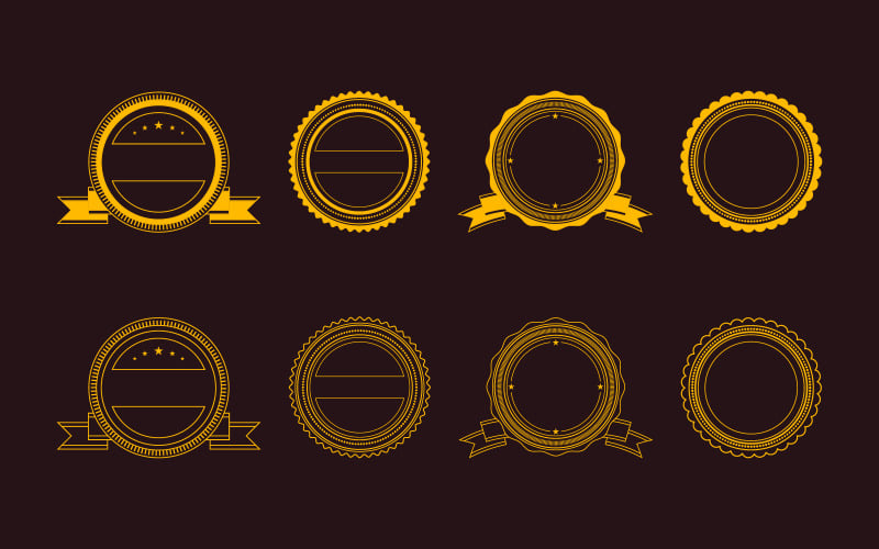 Badges classiques vierges, véritables autocollants de garantie, emblèmes simples pour la conception ou les étiquettes de produits v.1