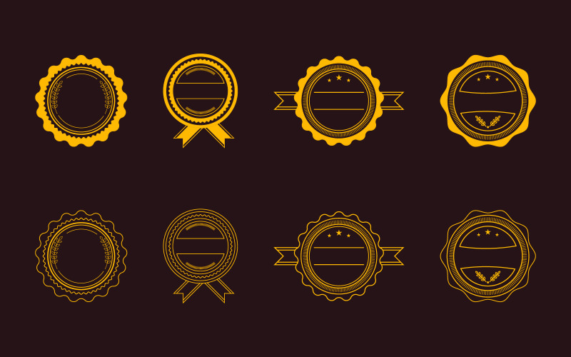 Badges classiques vierges, véritables autocollants de garantie, emblèmes simples pour la conception ou les étiquettes de produits v.4