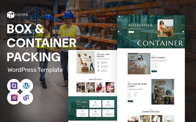 EasyPek - Thème WordPress Elementor pour fournitures de boîtes et services d'emballage de conteneurs