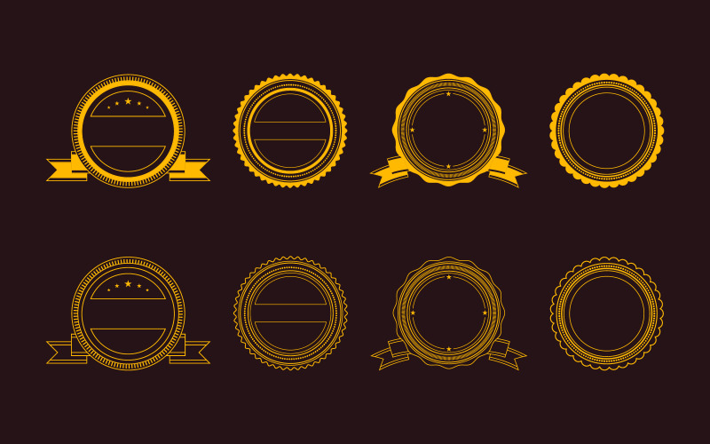 Emblemas clássicos em branco, adesivos de garantia genuína, emblemas simples para design ou rótulos de produtos v.1