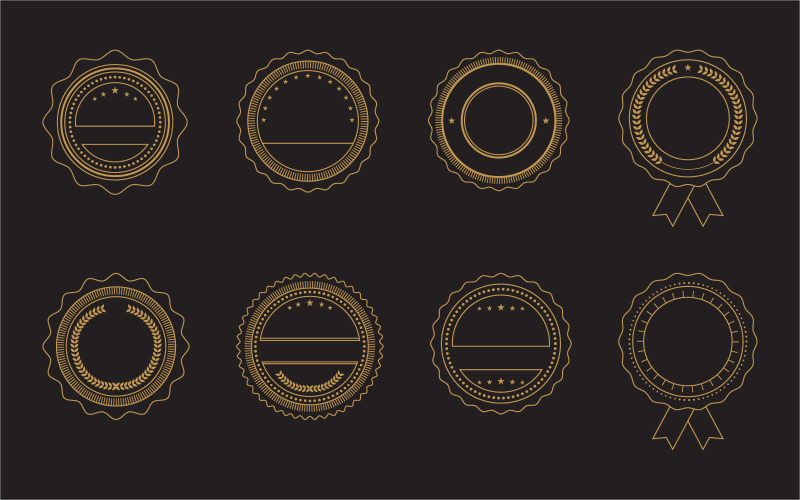 Emblemas clássicos em branco, adesivos de garantia genuína, emblemas simples para design ou rótulos de produtos v.5