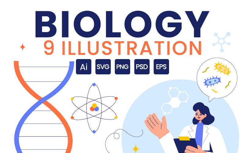9 Biotechnológia és genetika illusztráció