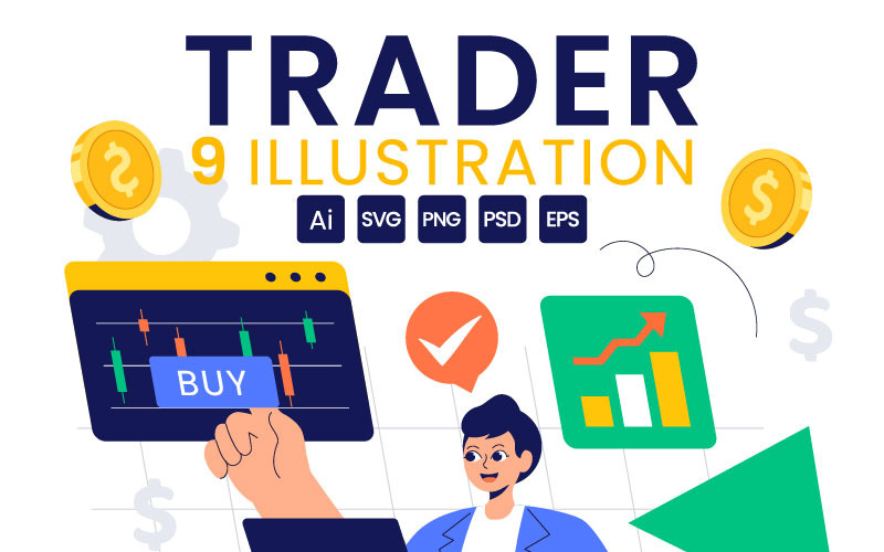 9 Illustrazione del trader finanziario