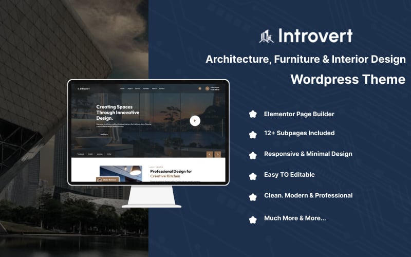 Introvert - Tema de WordPress para arquitectura, mobiliario y diseño de interiores