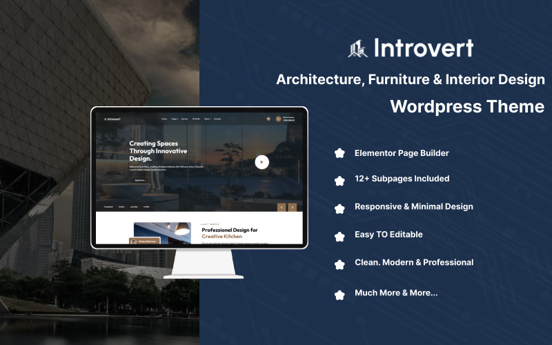 Introvert - Tema WordPress per architettura, arredamento e design d'interni