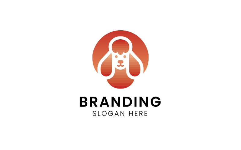 Poedel mascotte vector logo-631