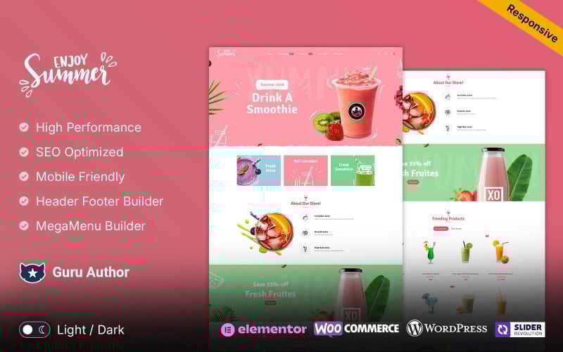 Summer - Ice cream, Drink and Juices and Shakes WooCommerce Wordpress Theme