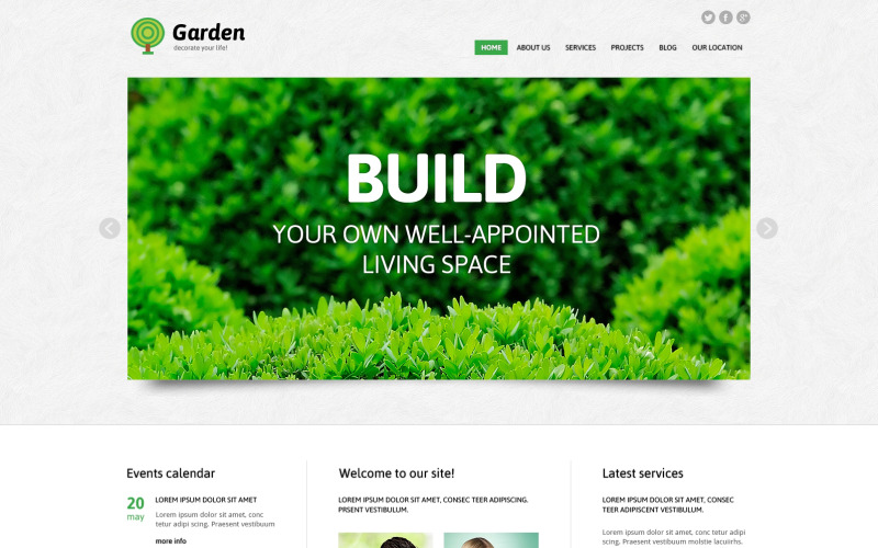 Modelo Joomla responsivo de design de jardim