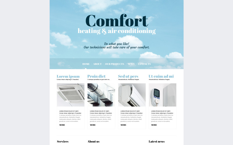 Plantilla Joomla adaptable de aire acondicionado