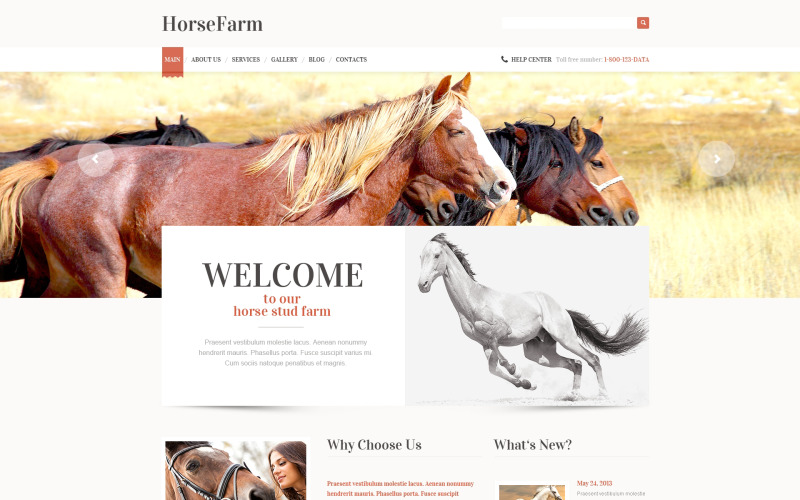 Promocja motywu WordPress Horse Farms