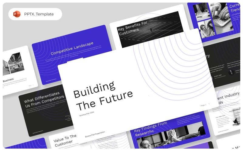 A jövő építése – Üzleti terv PowerPoint sablon