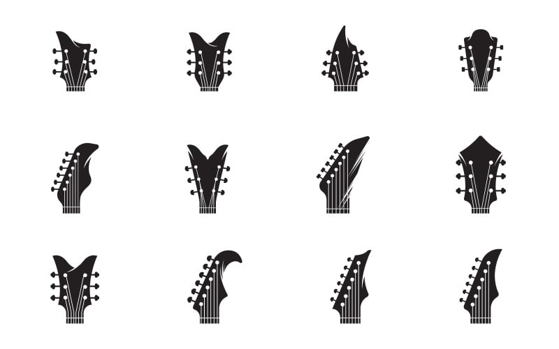 Clavijero de guitarra, clavijero de guitarra en general, instrumento musical, símbolo musical abstracto v.2