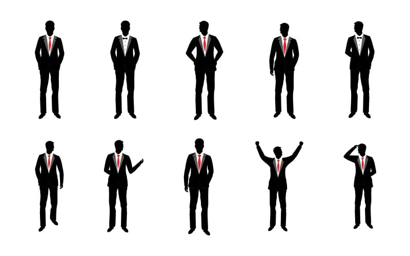 Diseño de ilustración vectorial de icono de silueta de hombre de negocios