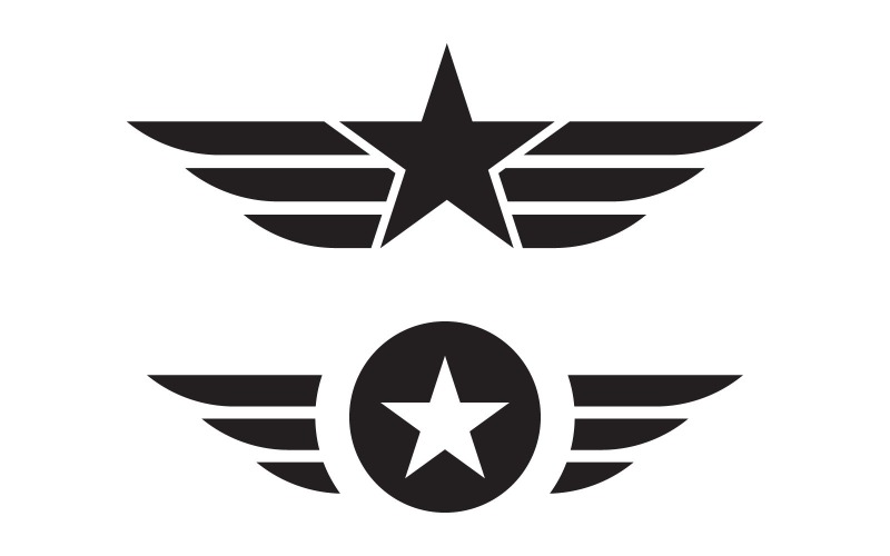 Icônes d'insignes militaires. Design plat noir. Illustration vectorielle. illustration de stock v.2