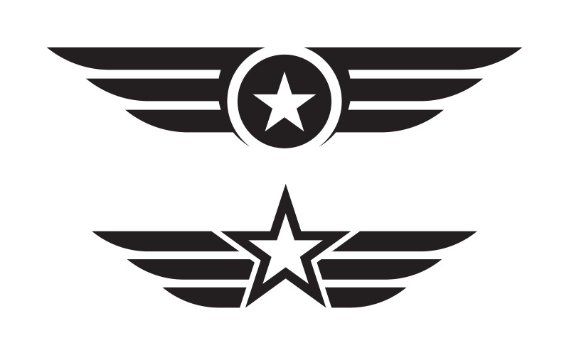 Icônes d'insignes militaires. Design plat noir. Illustration vectorielle. illustration de stock v.3