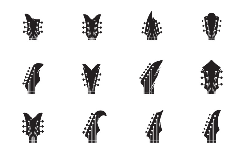 Paletta della chitarra, testa della chitarra generale, strumento musicale, simbolo musicale astratto v.2