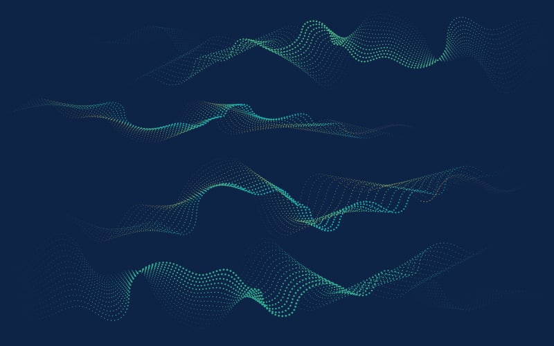 Abstract digital wave with dot particles. Vector illustration design ...