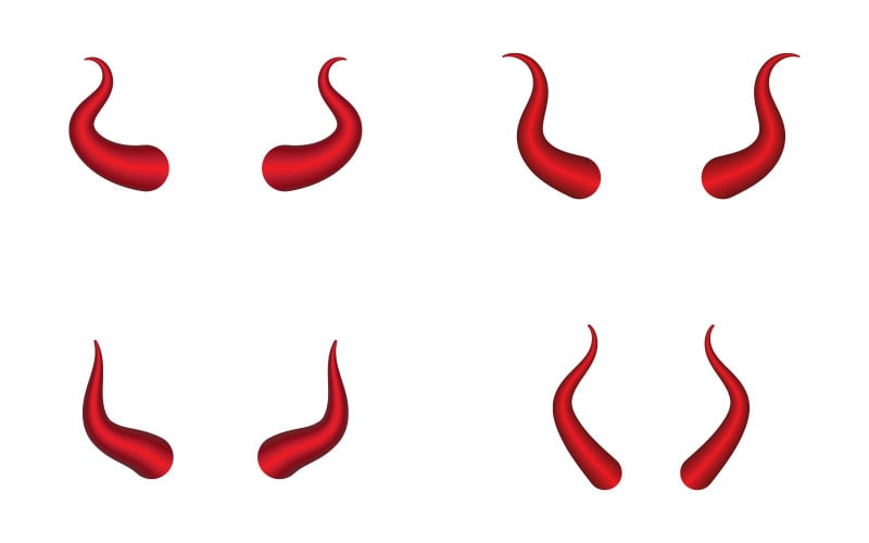 Chifres de diabo isolados em fundo branco Modelo de design de ilustração vetorial de chifres malignos v.1