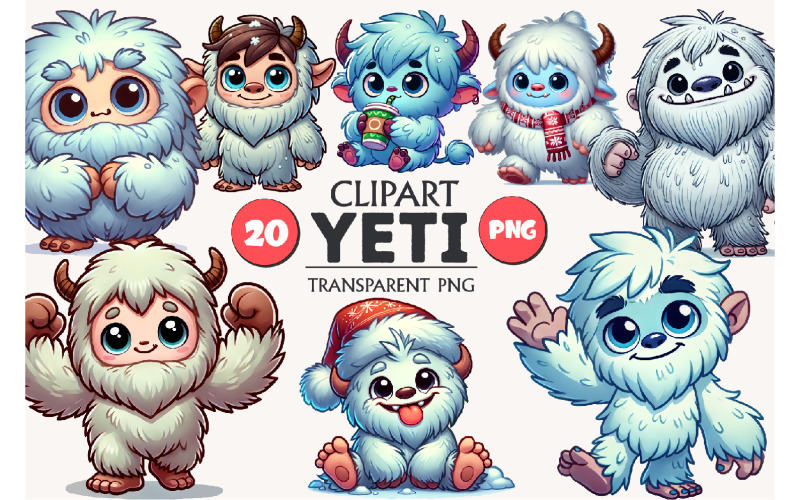 Cute Cartoon Yeti. Tshirt, PNG.