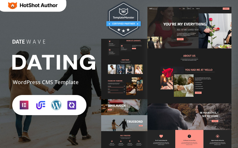 Date Wave - Thème WordPress Elementor pour plateforme de rencontres et matchmaking