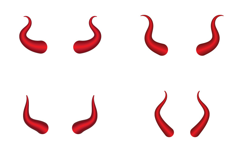 Devils Horns isolerade på vit bakgrund Evil Horns Vector illustration designmall v.1