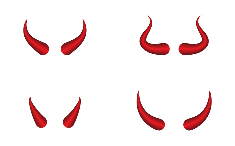 Devils Horns isolerade på vit bakgrund Evil Horns Vector illustration designmall v.2