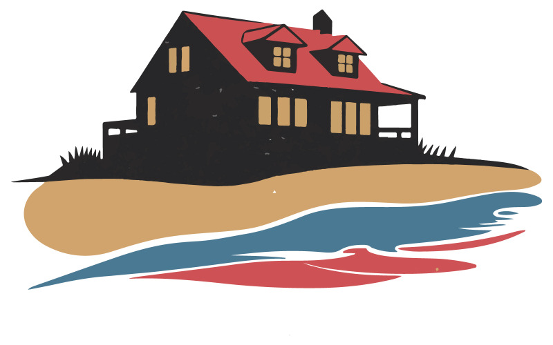En logotyp för ett husföretag vid havet