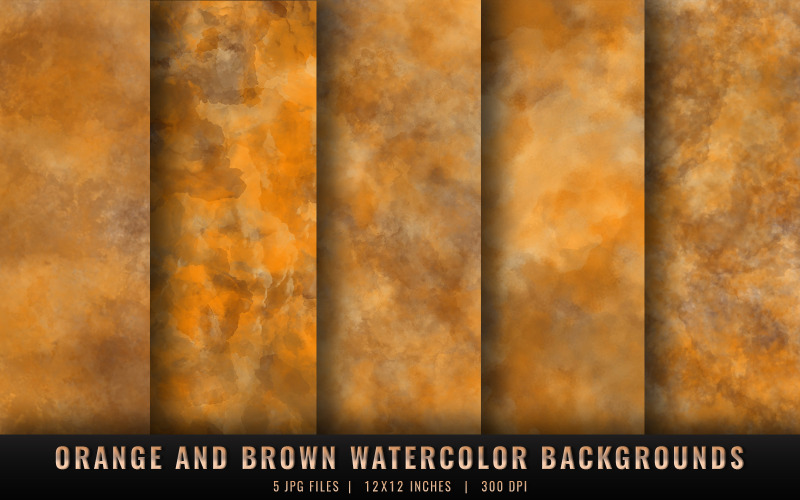 Fondos de acuarela de color naranja y marrón