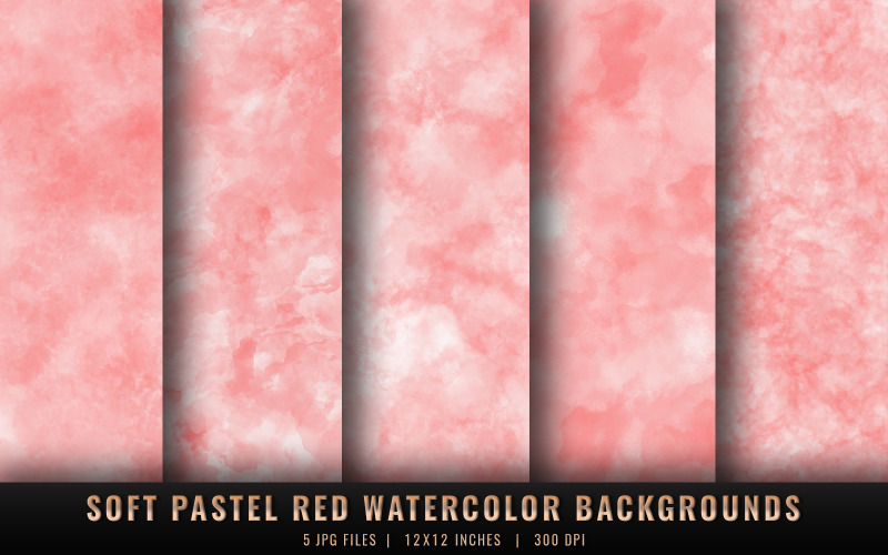 Fondos de acuarela en tonos pastel suaves y rojos