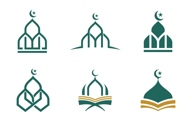 islami okul Vektör simge tasarım illüstrasyon Şablonu v.1