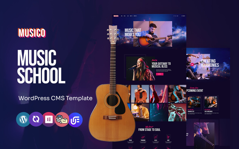 Musico - Музыкальный клуб и академия Многоцелевая WordPress Elementor тема