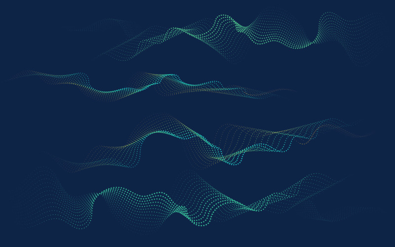Onda digitale astratta con particelle di punti. Modello di progettazione di illustrazione vettoriale v.3