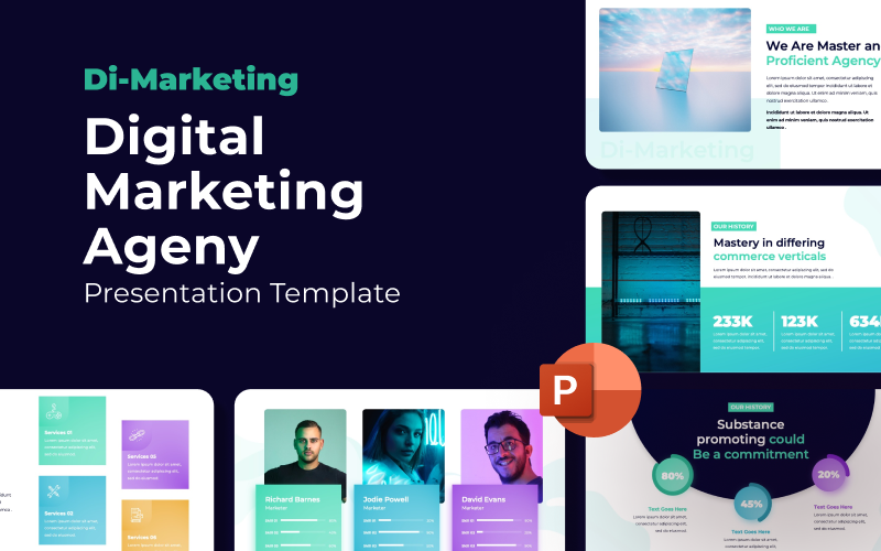 Шаблон PowerPoint для агентства цифрового маркетинга Di-Marketing