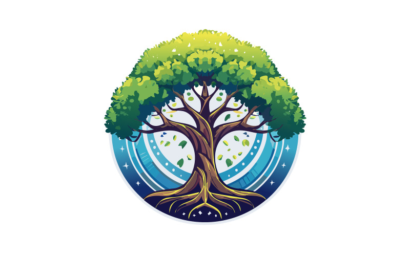 Benzersiz şık soyut ağaç logosu vektör sanat illüstrasyon tasarımı