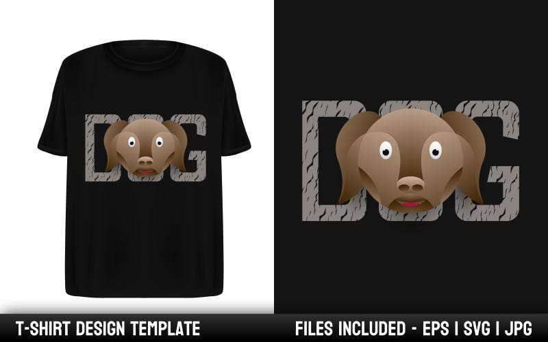 Plantilla de diseño de camiseta con mascota de perro