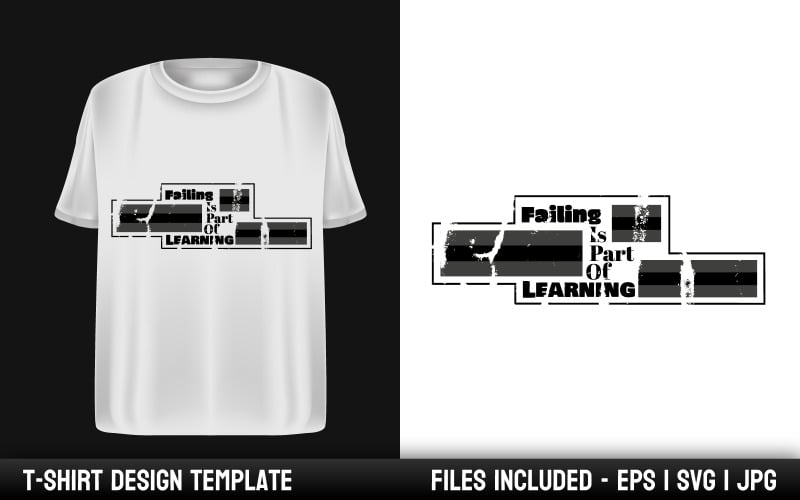 Scheitern ist Teil des Lernens - T-Shirt-Design mit motivierendem Zitat