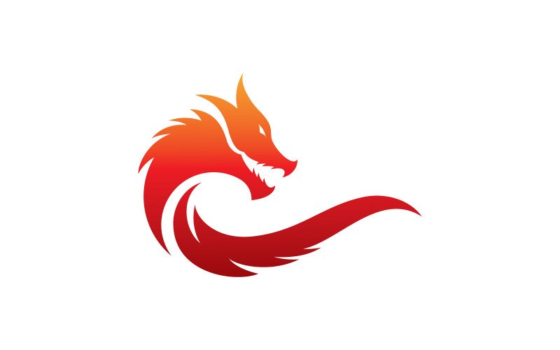 Drakenkopillustratie met kleurverloop, drakenlogo vectorpictogram 1