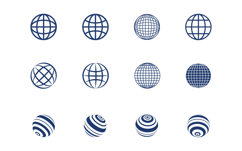 Globens logotyp är lämplig för globala företag, världsteknologier, media v.1