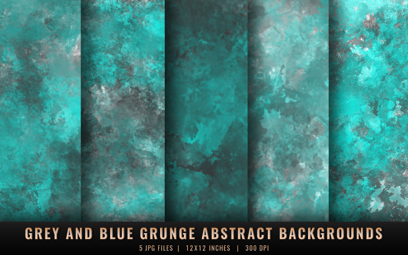 Grijze en blauwe grunge abstracte achtergronden