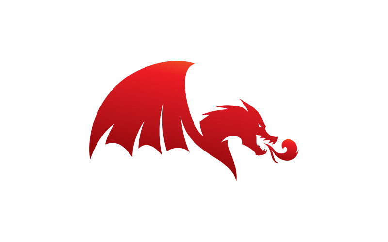 Ilustração de cabeça de dragão com gradiente de cor, ícone de vetor de logotipo de dragão 0