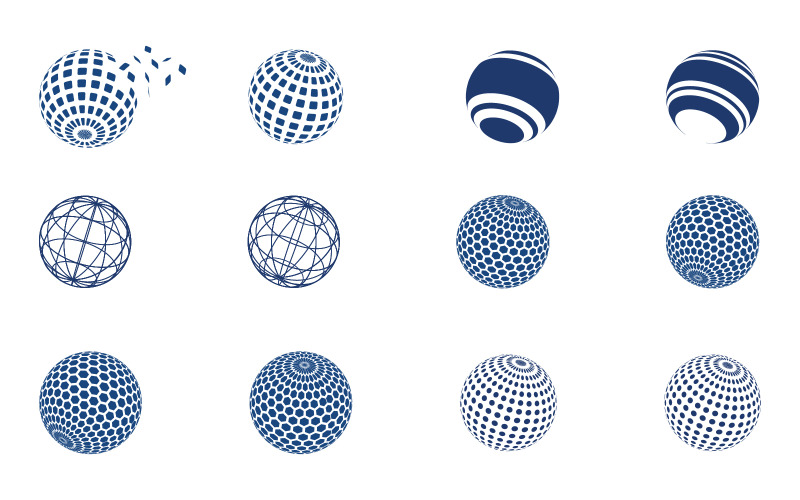 Das Globe-Logo eignet sich für globale Unternehmen, Welttechnologien und Medien v.3