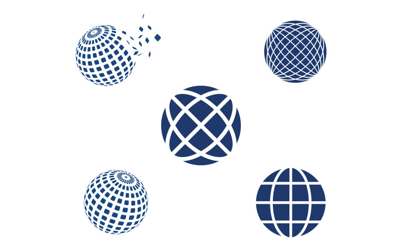 Das Globe-Logo eignet sich für globale Unternehmen, Welttechnologien und Medien v.5