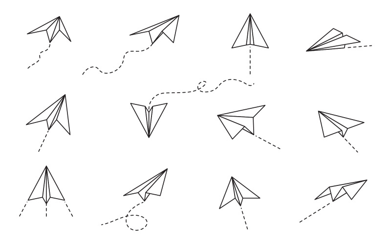 Ícone de viagem de avião de papel ilustração vetorial design modelo v.3